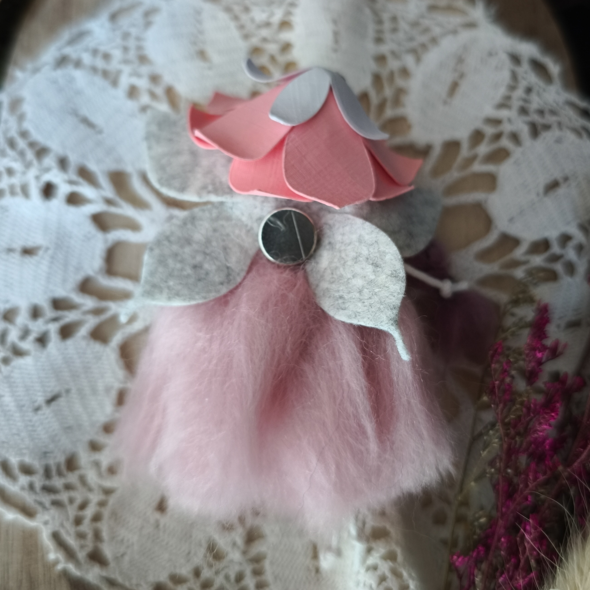 magnet fée artisanal rose